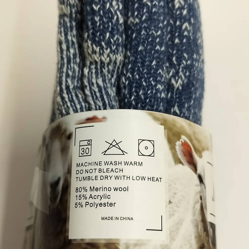 Merino Wool Men's Crew Socks - Blue Mix